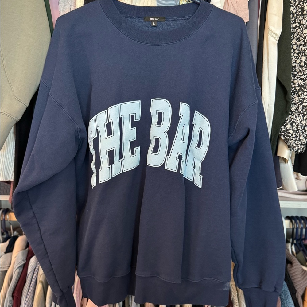 NWOT Navy Blue 'The Bar' Sweatshirt